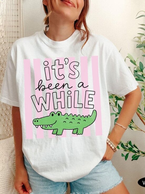 Tops - Back to School Teacher Shirt, It's Been a While Crocodile Shirt